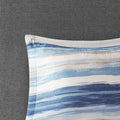 8 Piece Printed Seersucker Comforter And Quilt Set Collection Blue Full Queen Full Blue Polyester