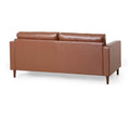 Mirod Comfy 3 Seat Sofa With Wooden Legs, Pu, For Living Room And Study Light Brown Pu 3 Seat