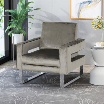Arm Chair Grey Velvet