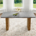 Large Modern Rectangular Table With Cement Grey Patterned Top And Large Mdf Legs For Kitchen, Dining And Living Room To Give A Different Atmosphere To The Home Environment. Gray Mdf