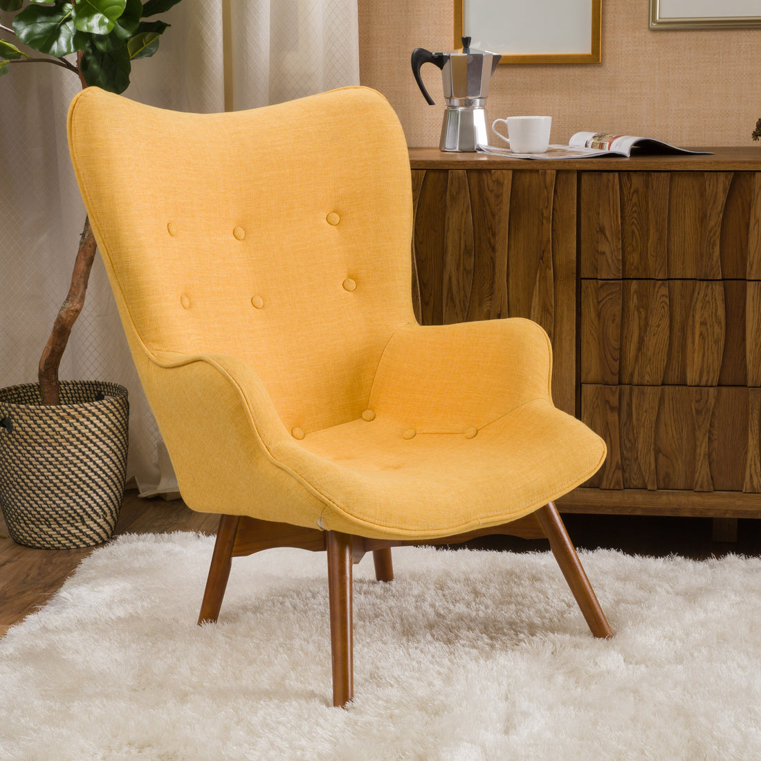 Contour Chair Yellow Fabric