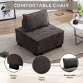 Coolmore Modern Upholstered Chair Leisure Sofa Lazy Sofa Plastic Legs And Pillow Removable Armless Accent Chair For Living Room,Bedroom,Office Grey Linen Grey Foam Linen