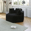 54''L Chenille Sponge Single Sofa,No Assembly Required,Fluffy Modern Sleeper Chair For Living Room, Bedroom, Lounge And Projection Room Black Foam Chenille 1 Seat