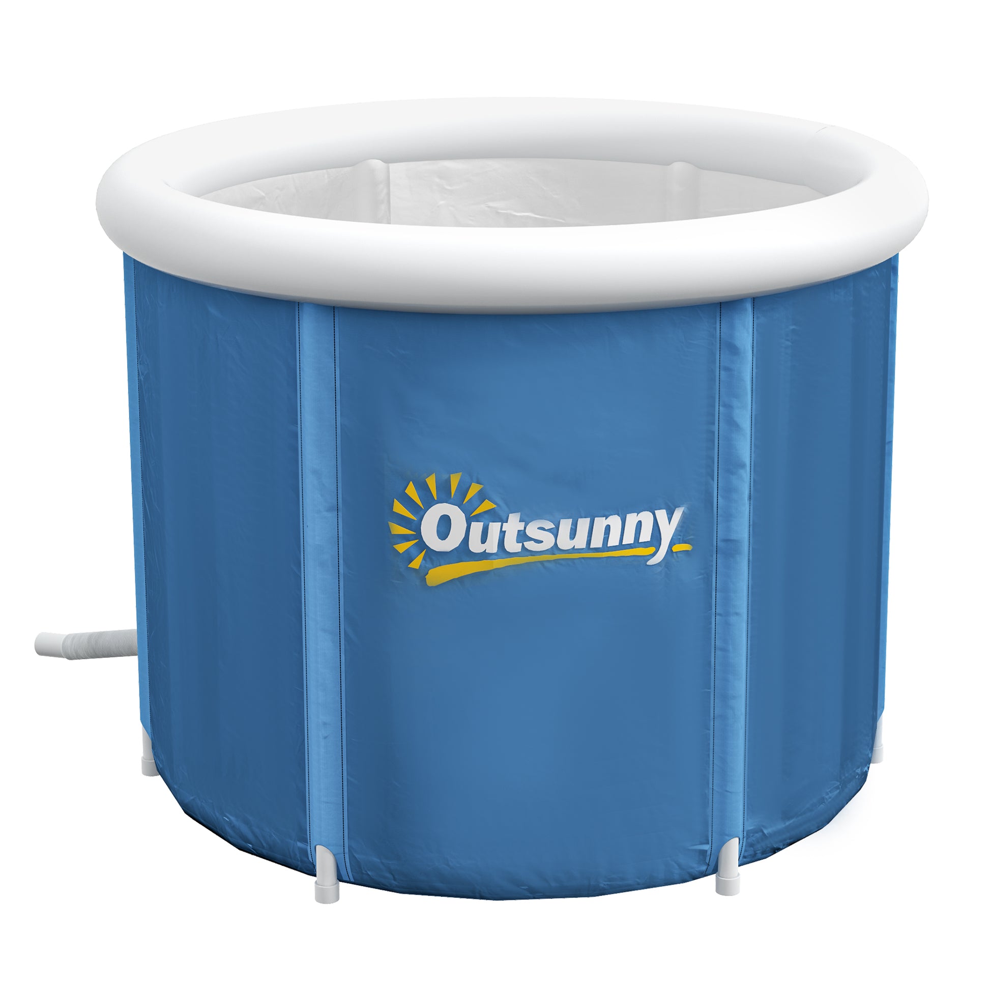 Outsunny Ice Bath Tub, 79 Gallon Outdoor Portable Cold Plunge Tub With Thermo Lid, Cover And Carry Bag For Athletes Recovery And Cold Water Therapy, Dark Blue Blue Plastic