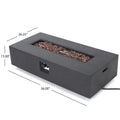 50000 Btu Rectangle Mgo Fire Table Tank Outside Tank Cover Not Included Dark Grey Magnesium Oxide