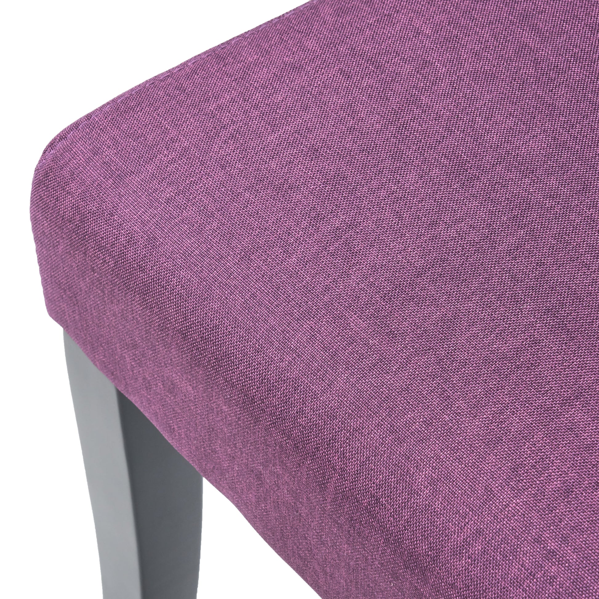 Dining Chair Set Of 2 Dark Purple Wood Waterproof Fabric