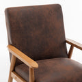 25.38'' Wide Classic Mid Century Modern Arm Chair, Brown Brown Microfiber