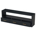 Mirod Stylish Tv Stand With Large Storage,Classic Design With Three Drawers And Spacious Surface,Minimalist Metal Handles,Versatile As Tv Console Or Side Cabinet Black 70 79 Inches Mdf