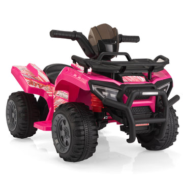 6V Kids Ride On Atv Car, Powered 4 Wheeler Quad W Music Horn Usb Mp3, 1.9 Mph Max Speed, Electric Vehicle Toy For Children 18 48 Months, Rosy Rosy Polypropylene