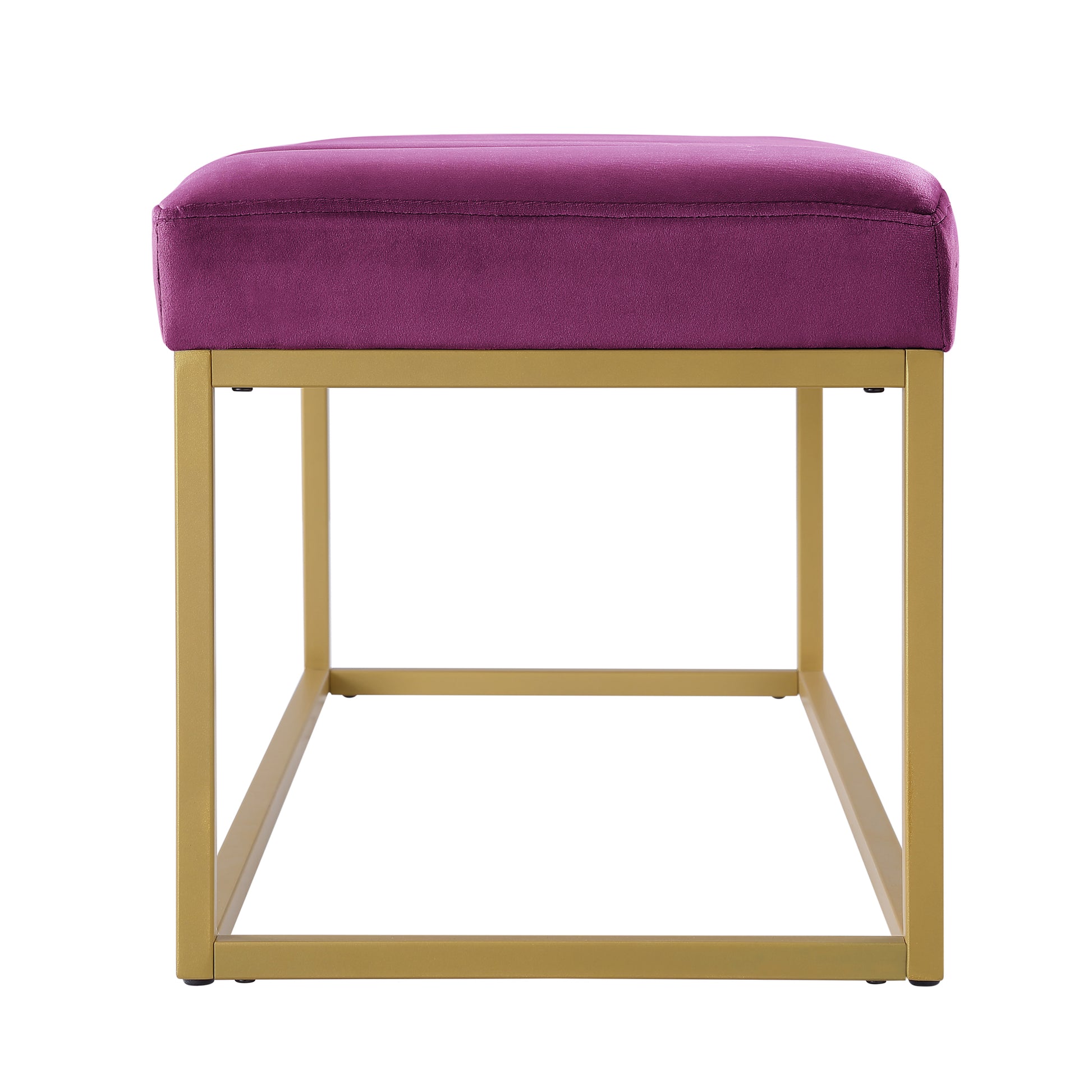 Modern Tufted Channel Entryway Bench Emerald Velvet Upholstered End Of Bed Bench With Metal Frame,Footboard Bench For Living Room, Bedroom Violet Foam Velvet