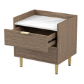 3 Pieces Bedroom Sets Queen Size Tufted Upholstered Platform Bed With Motion Activated Night Lights And Usb Charger, Modern Storage Nightstand And Dresser, Natural Queen Natural 3 Piece Set Wood