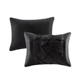 7 Piece Tufted Comforter Set Black King King Black Polyester