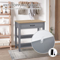 Homcom Modern Style Sofa Console Entry Hallway Table With Drawer And Shelves, Sturdy Build, And Large Storage, Grey Grey Mdf