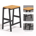 3 Pcs Dining Table Set Rustic Retro Breakfast Table Dining Stools Rubberwood For 2 With Two Open Shelves For Small Space Kitchen Dining Room W69165661 Black Rubber Wood