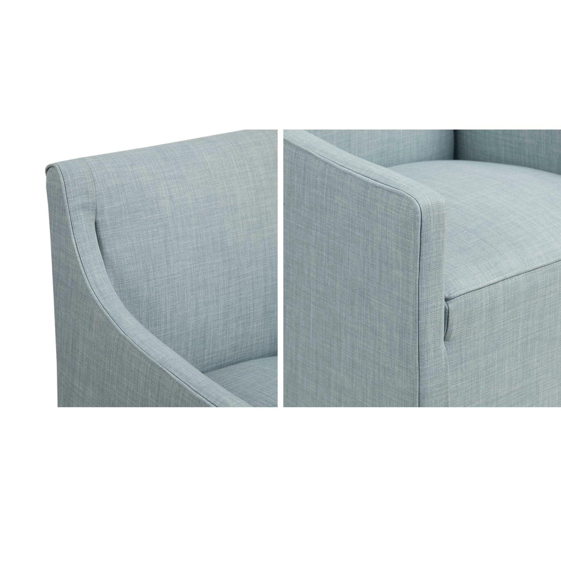 Skirted Dining Arm Chair With Casters Blue Wood
