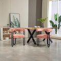 Coolmore Contemporary Designed Velvet Fabric Upholstered Accent Dining Chair Barrel Side Chairs Kitchen Armchair For Living Room Set Of 2 Pink Linen Pink Foam Chenille