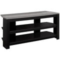 Tv Stand, 42 Inch, Console, Media Entertainment Center, Storage Shelves, Living Room, Bedroom, Black And Grey Laminate, Contemporary, Modern Black 80 89 Inches Particle Board