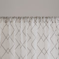 Diamond Sheer Window Curtain Panel Only 1 Pc Panel Off White Gray Polyester