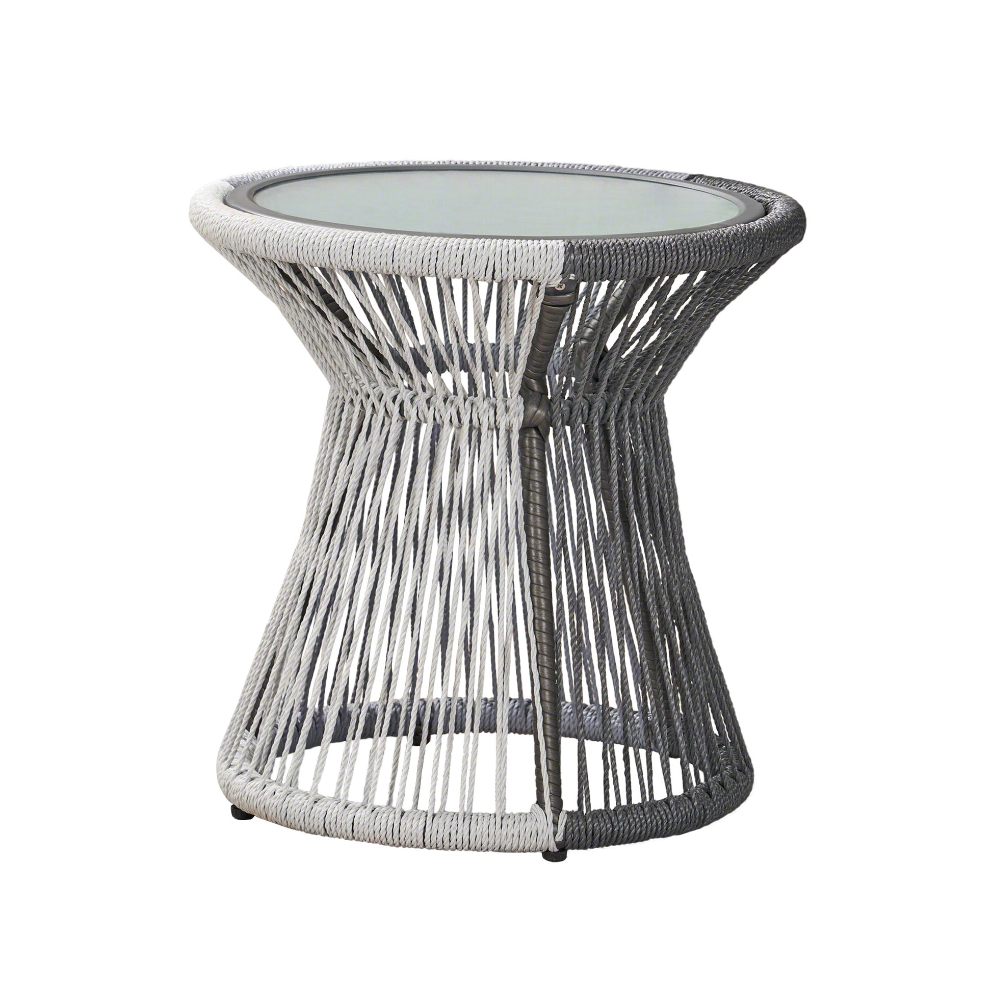Idaho 3Pc Chat Set Gray Woven Rope