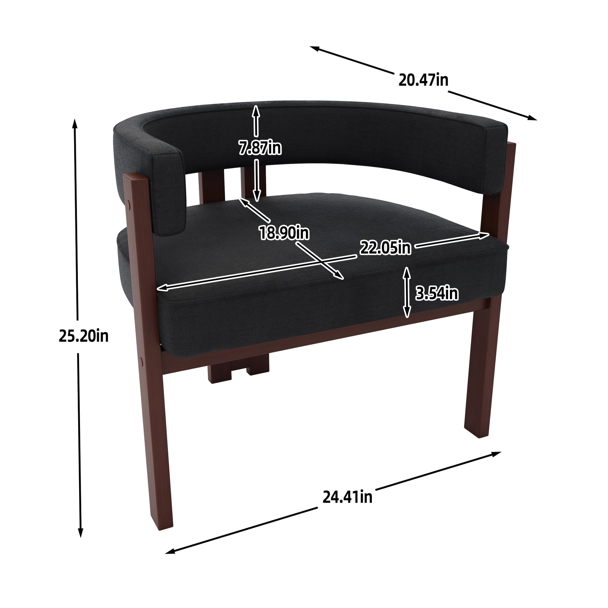 Coolmore Modern Accent Chair Teddy Upholstered Armchair With Open Back 3 Legs Barrel Dining Chair Comfy Side Chair For Living Room Bedroom Dining Room Set Of 2 Black Black Primary Living Space Foam