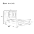 Traditional Town And Country Style Pinewood Vintage Queen Bed, White Queen White Pine