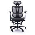 Adjustable Ergonomic Black Mesh Office Chair With Headrest And Footrest, Conference Computer Desk Chair Caster Nylon Black Office Foam Rectangular Contemporary Push Button Office Chairs Plywood Foot Rest Metal Mesh