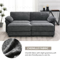 Free Combination Modular Convertible Sectional Sofa Bed Set, 4 Seat Upholstered Sleeper Corner Couch, Deep Seat Loveseat With Ottoman For Living Room, Office, Apartment,2 Colors Gray Chenille 4 Seat