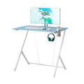 Techni Mobili Kids Gaming Desk, Blue Blue Office Modern Rectangular Rectangular Mdf Steel