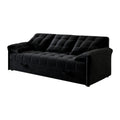 91 Inch Convertible Sofa Couch With Pull Out Couch Bed, Sleeper Sofa Bed For Living Room, Apartment, Chenille Fabric Color:Black Black Light Brown Chenille Wood Primary Living Space Cushion Back