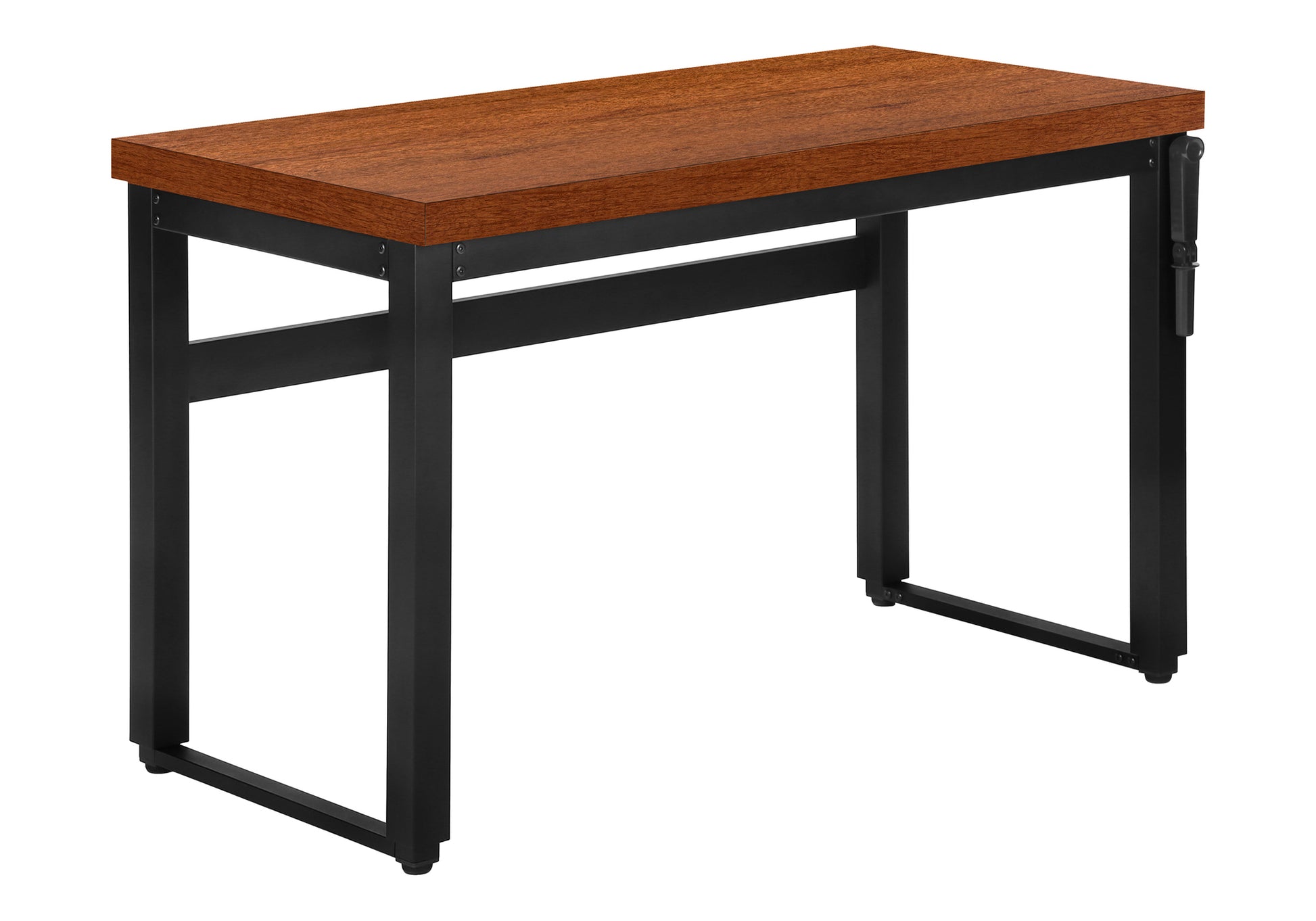 Computer Desk, Home Office, Standing, Adjustable, 48"L, Work, Laptop, Brown Laminate, Black Metal, Contemporary, Modern Cherry Particle Board