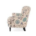 Mirod Comfy Arm Chair With Tufted Backmodern For Living Room, Bedroom And Study White Multi Fabric