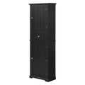 Tall Bathroom Storage Cabinet, Freestanding Storage Cabinet With Drawer And Adjustable Shelf, Mdf Board With Painted Finish, Black Black Mdf