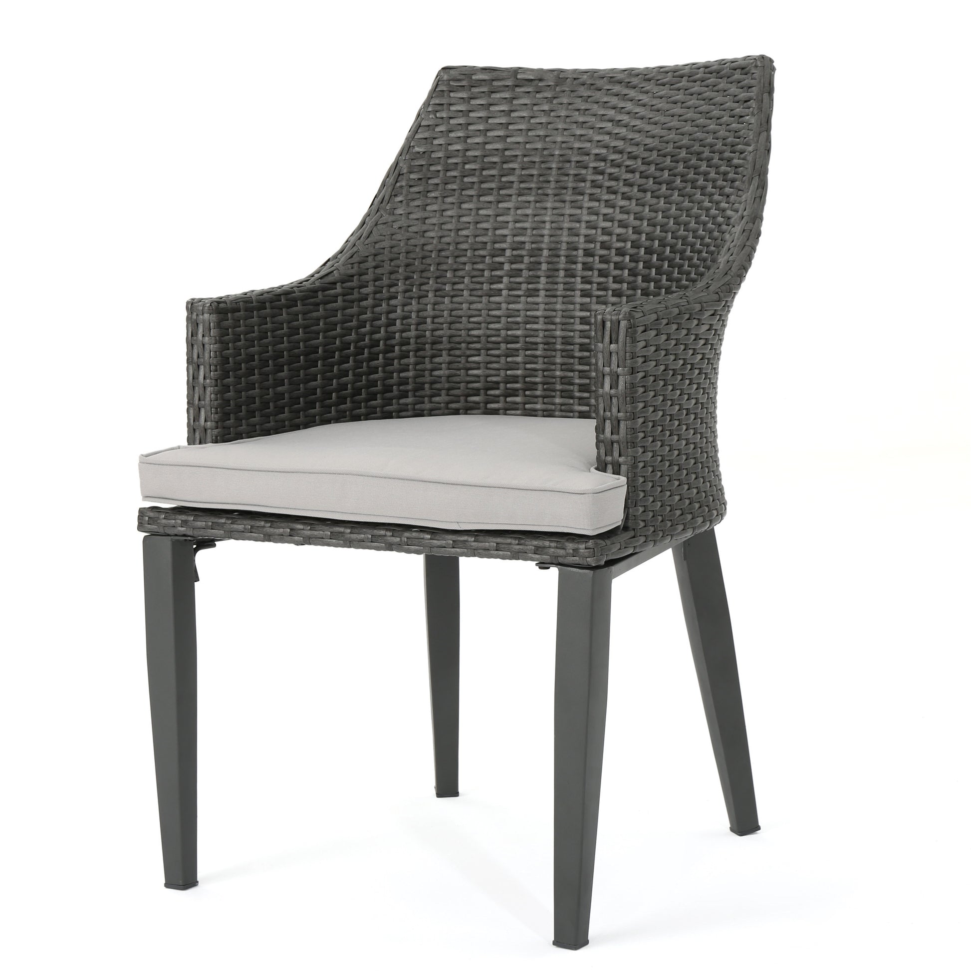 Hillhurst Chair Grey Mp2 Set Of 2 Grey Rattan Waterproof Fabric Metal