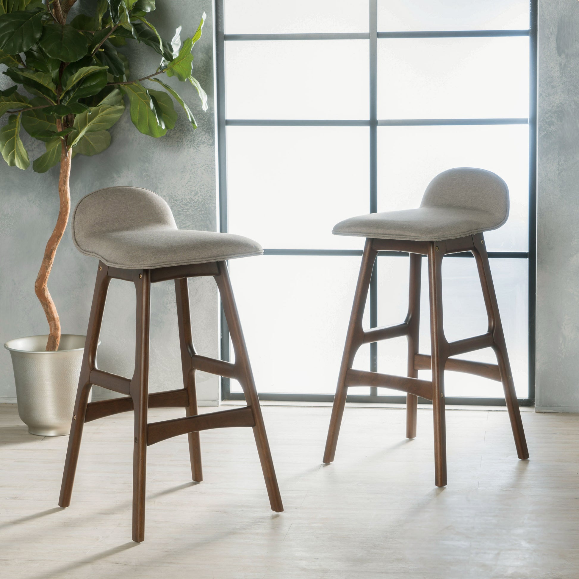 Bar Chair Light Gray Fabric