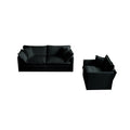 2 Piece Living Room Set2 Pieces Upholstered Loveseat And Couch For Home Office Lounge, Sofa Set Of 2, 2 Piece 2 2 Seat Couch Set For Living Room ,Black Chenille Black Chenille 4 Seat