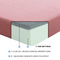 7Inch Full Mattress And Pillow Setfabric Gel Infused Memory Foam Mattress, Pink, Mattress In A Box Full Pink Bedroom Foam