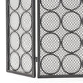 Fire Screen Black Silver Iron