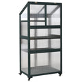 62Inch Height Wood Large Greenhouse Balcony Portable Cold Frame With Wheels And Adjustable Shelves For Outdoor Indoor Use, Forest Green Green Casual Wood Solid Wood