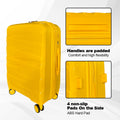 Hard Shell Luggage, 3 Piece Set, With Tsa Lock, 20 Inches 24 Inches 28 Inches Antique Yellow Polypropylene