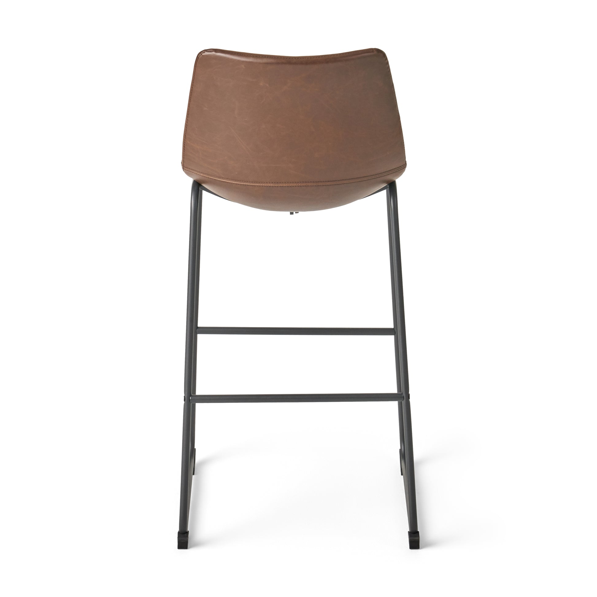 Set Of 2 30" Cedric Faux Leather Barstool Vintage Brown Brown Pu