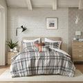 4 Piece Plaid Comforter Set Twin Multicolor Polyester