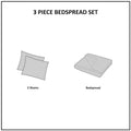 3 Piece Tufted Cotton Bedspread Set Taupe Full Queen Taupe Cotton