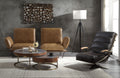 Aluminum And Cocoa Storage Coffee Table Brown Gold Primary Living Space Drawers Round Leather Sled