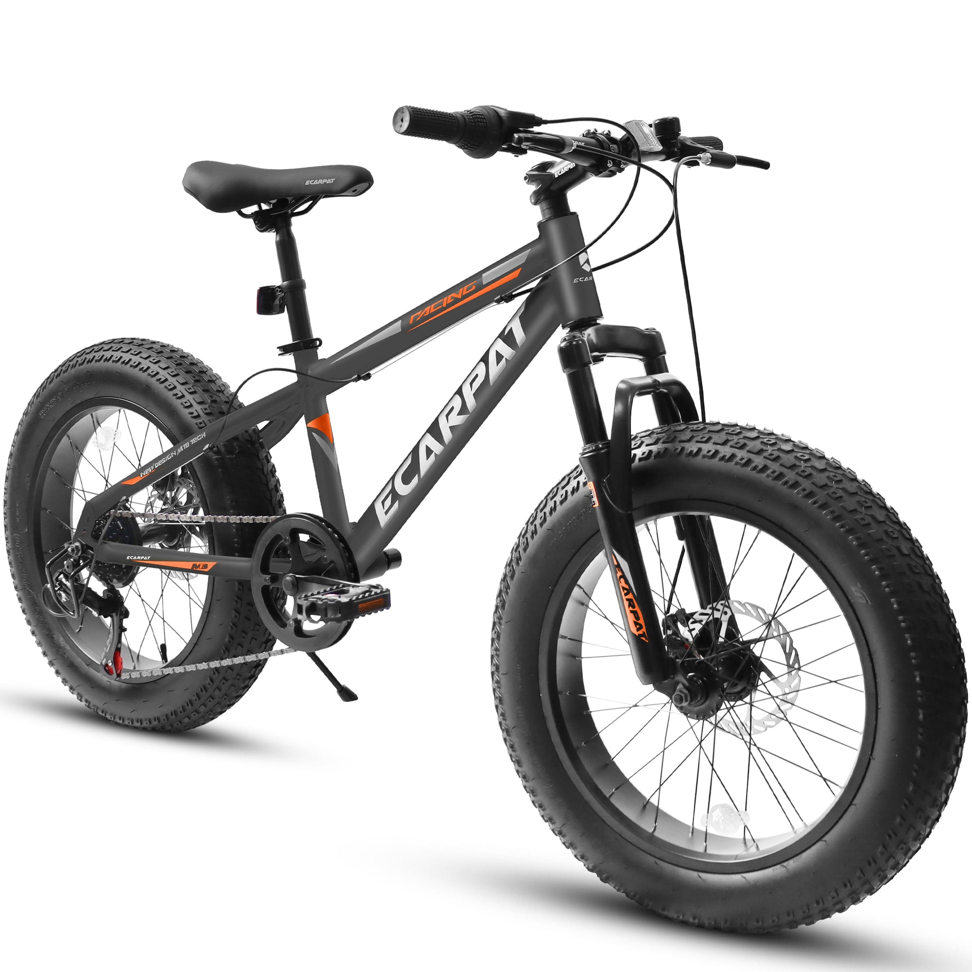 A20316 20 Inch Fat Tire Bike Adult Teen Full Shimano 7 Speed Mountain Bike, Dual Disc Brakes, High Carbon Steel Frame, Front Suspension, Mountain Dirt Bike, City Commuter City Bike, Fat Tire Bike Grey Without Durable Garden & Outdoor Retro Muscle