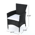 Malta Dining Chair Set Of 2 Black Wicker