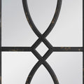 Tio 24 Inch Fir Wood Wall Mirror Set Of 2, Geometric Overlaid Design, Black Black Wood