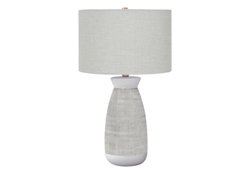 Lighting, 27"H, Table Lamp, Grey Ceramic, Grey Shade, Contemporary Grey Ceramic