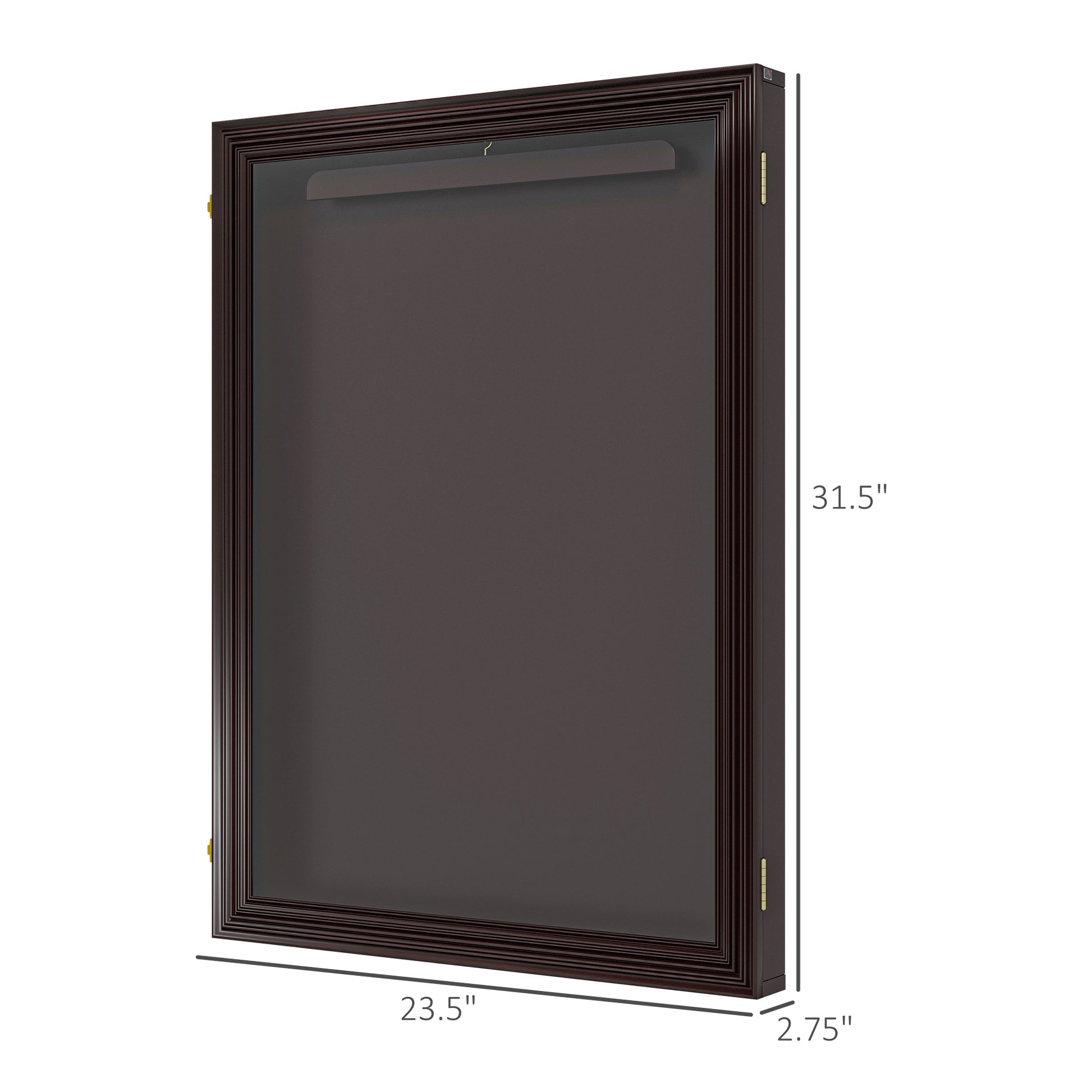 Homcom 23.5" X 31.5" Uv Resistant Sports Jersey Frame Display Case, Brown Brown Acrylic