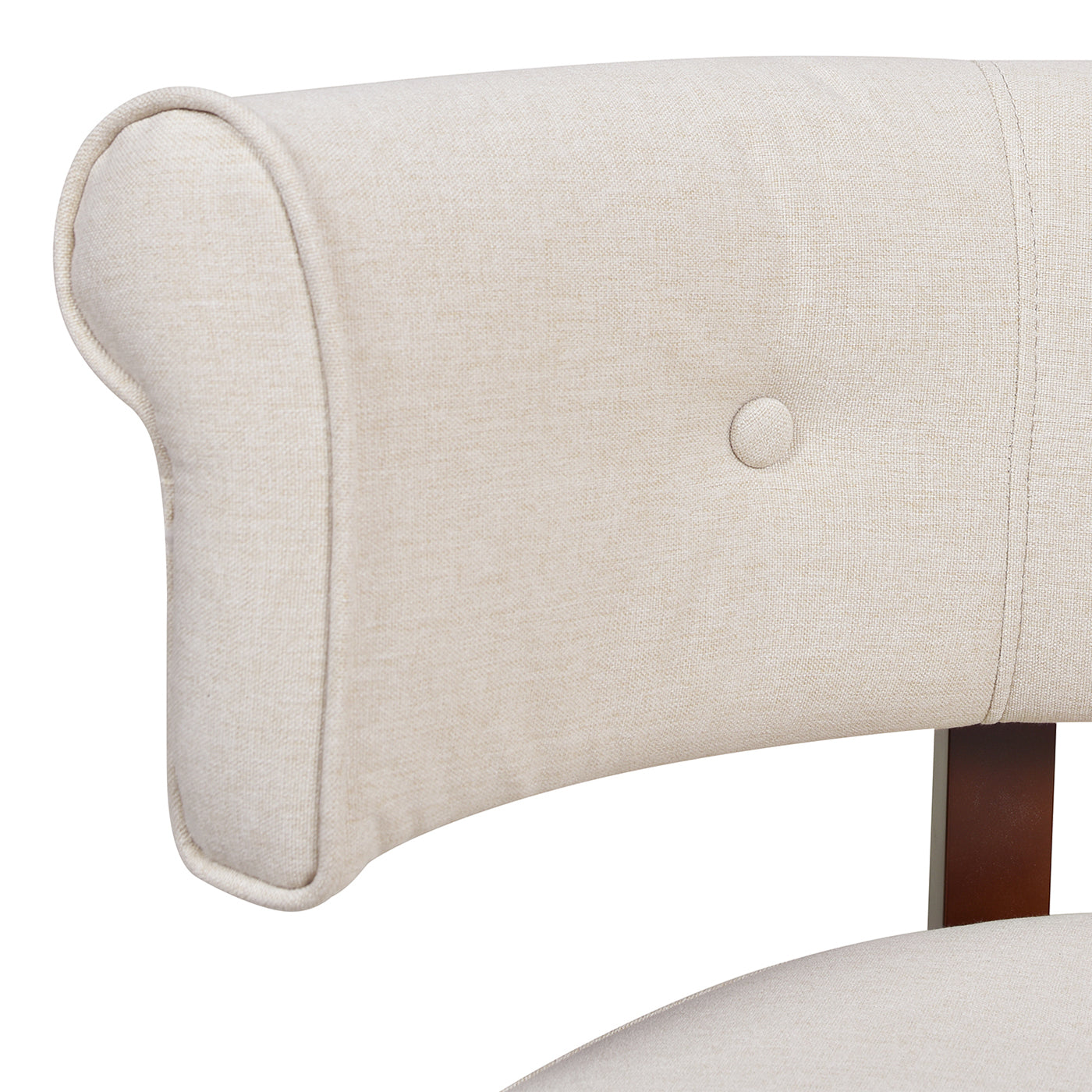 Jared Roll Arm Tufted Bench Settee, Sky Neutral Beige Polyester Beige Foam Polyester