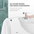 Kleankin Portable Camping Sink, Handwashing Station Basin With 4.5 Gallon Tank, 6.3 Gallon Recovery Tank, Rolling Wheels & Soap Dispenser For Rv, Outdoor Events, Gatherings, Hdpe, White Grey Plastic